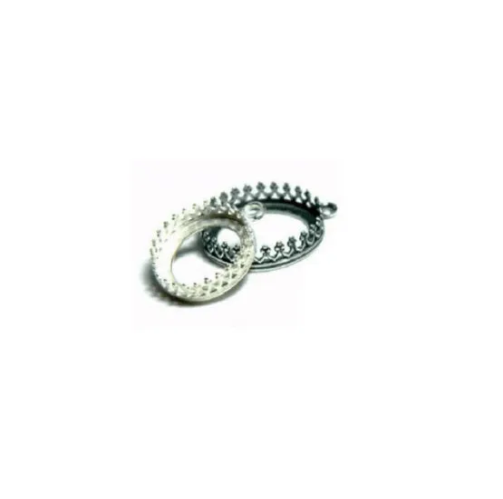 🔗 Gallery Wire Bezel Cup Setting (with 1x Closed Jump Ring) - ROUND CABOCHON
