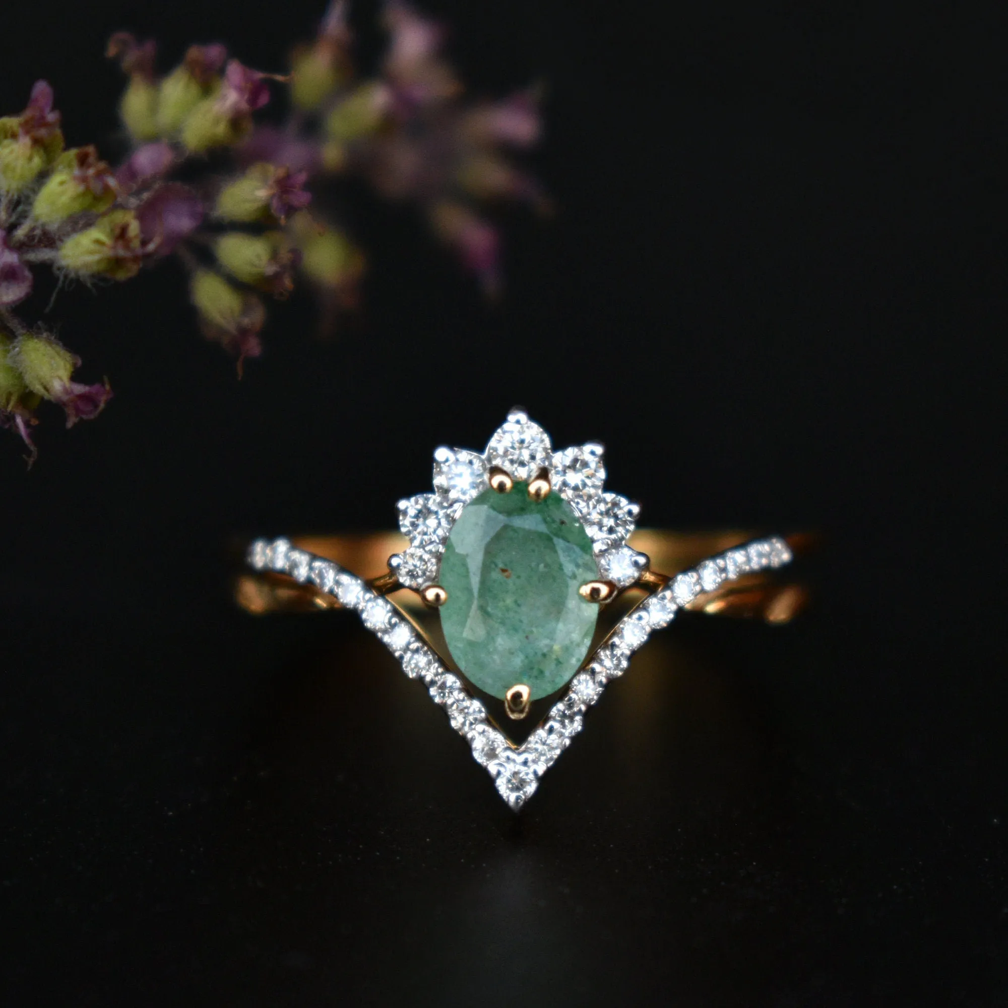 0.75Ct Oval Green Quartz CROSSOVER Set