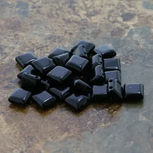 10X10mm Gemstone Spacer Black Stone Grs09