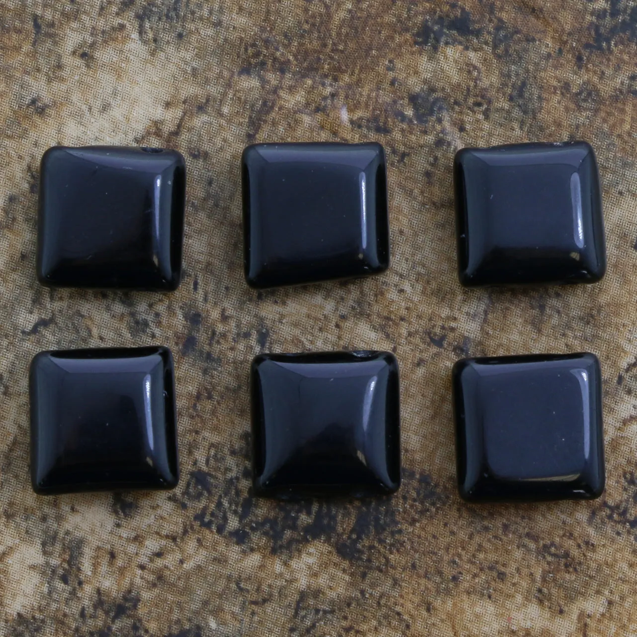 10X10mm Gemstone Spacer Black Stone Grs09