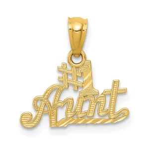 14k Yellow Gold #1 Aunt Charm Pendant