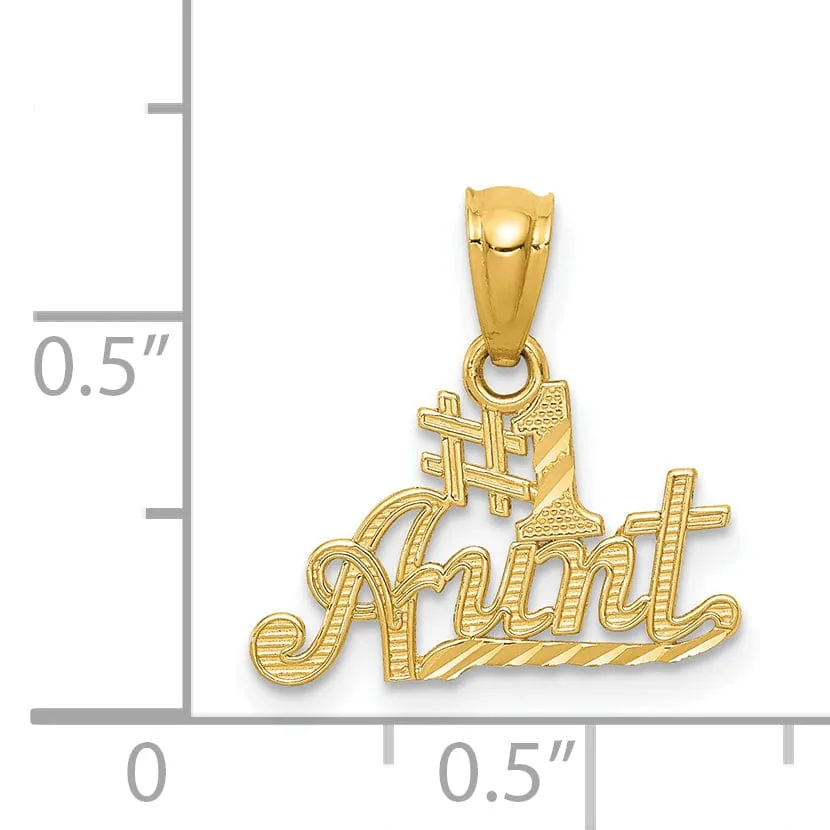 14k Yellow Gold #1 Aunt Charm Pendant