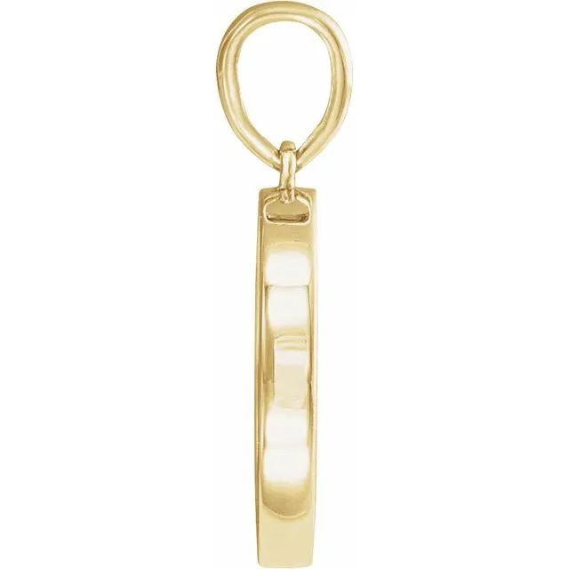 14K Yellow Gold Petite Multi-Gemstone Celestial Coin Pendant
