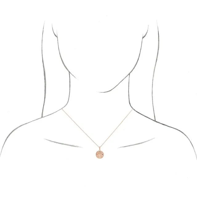 14K Yellow Gold Petite Multi-Gemstone Celestial Coin Pendant
