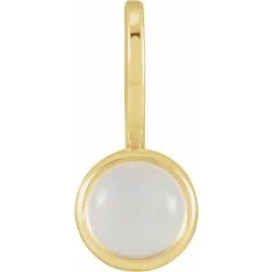 14K Yellow Natural Rainbow Moonstone Charm/Pendant