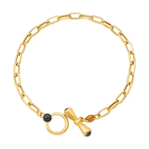 18 Karat Yellow Gold Paperclip Bracelet with Toggle Clasp