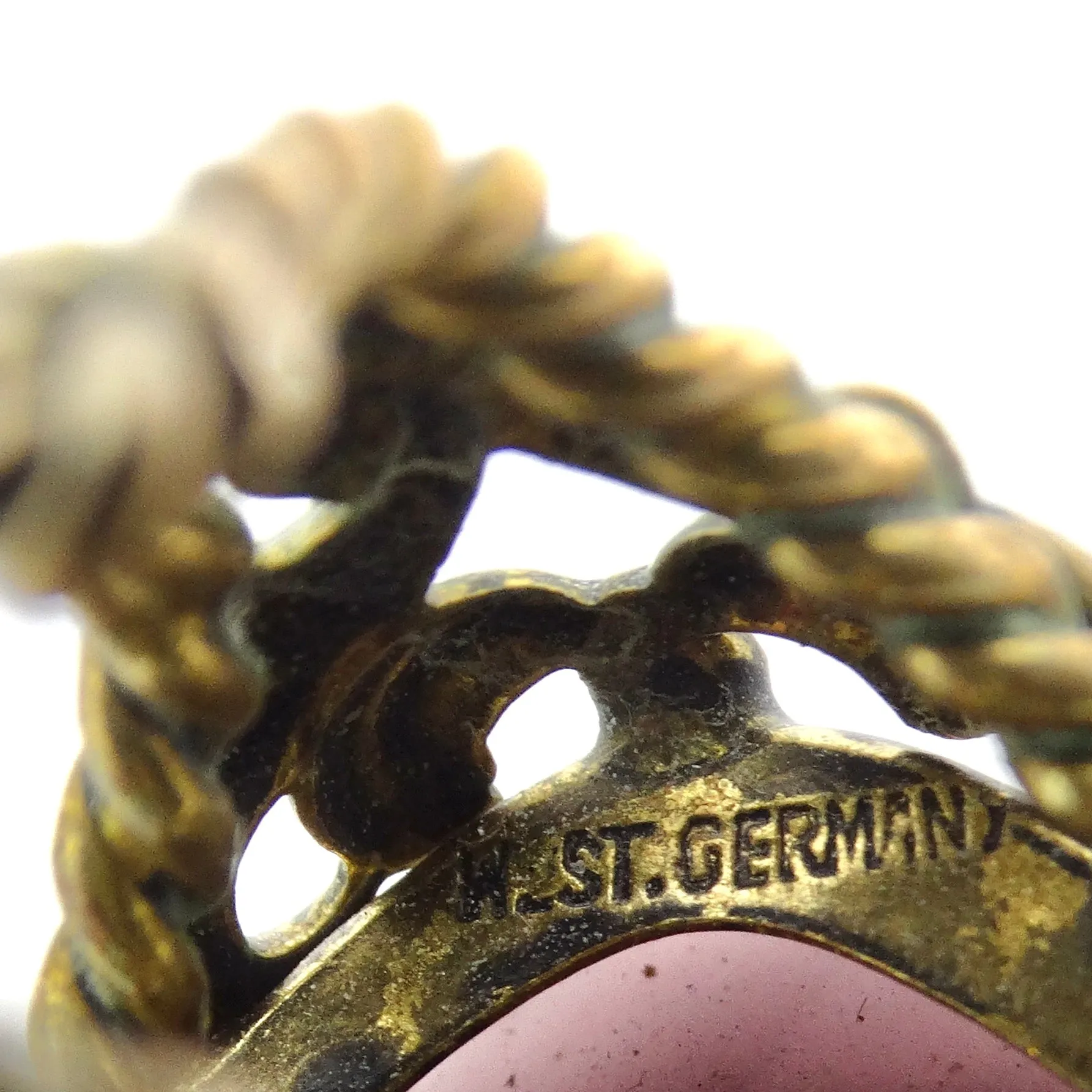 1960s West Germany Gold Plated Synthetic Quartz Ring