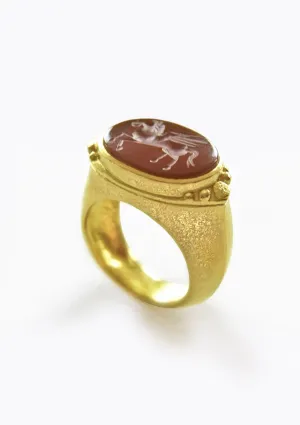 22K Gold Ring set with Pegasus Agate