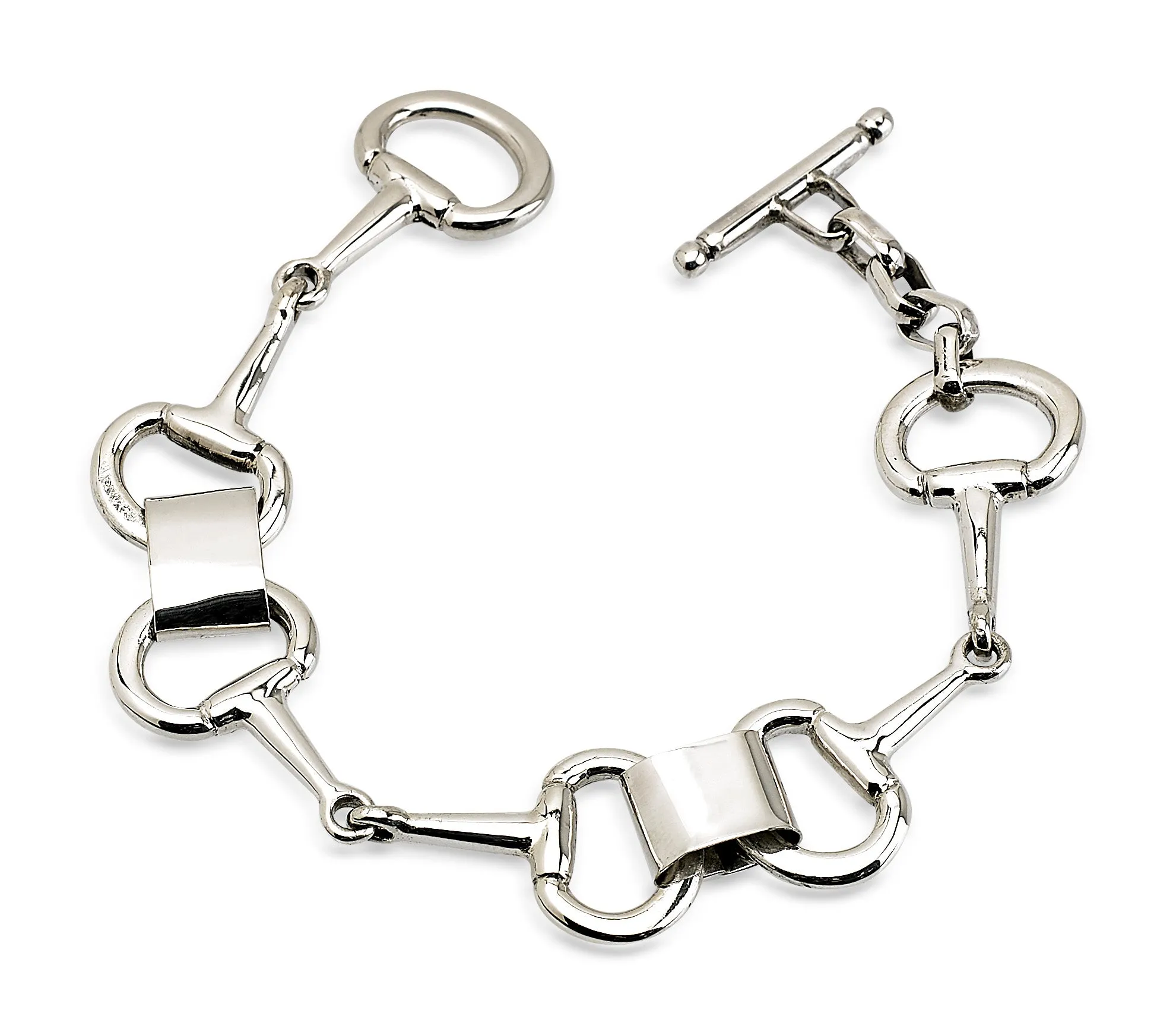 3 Bit Snaffle Bracelet, Sterling Silver