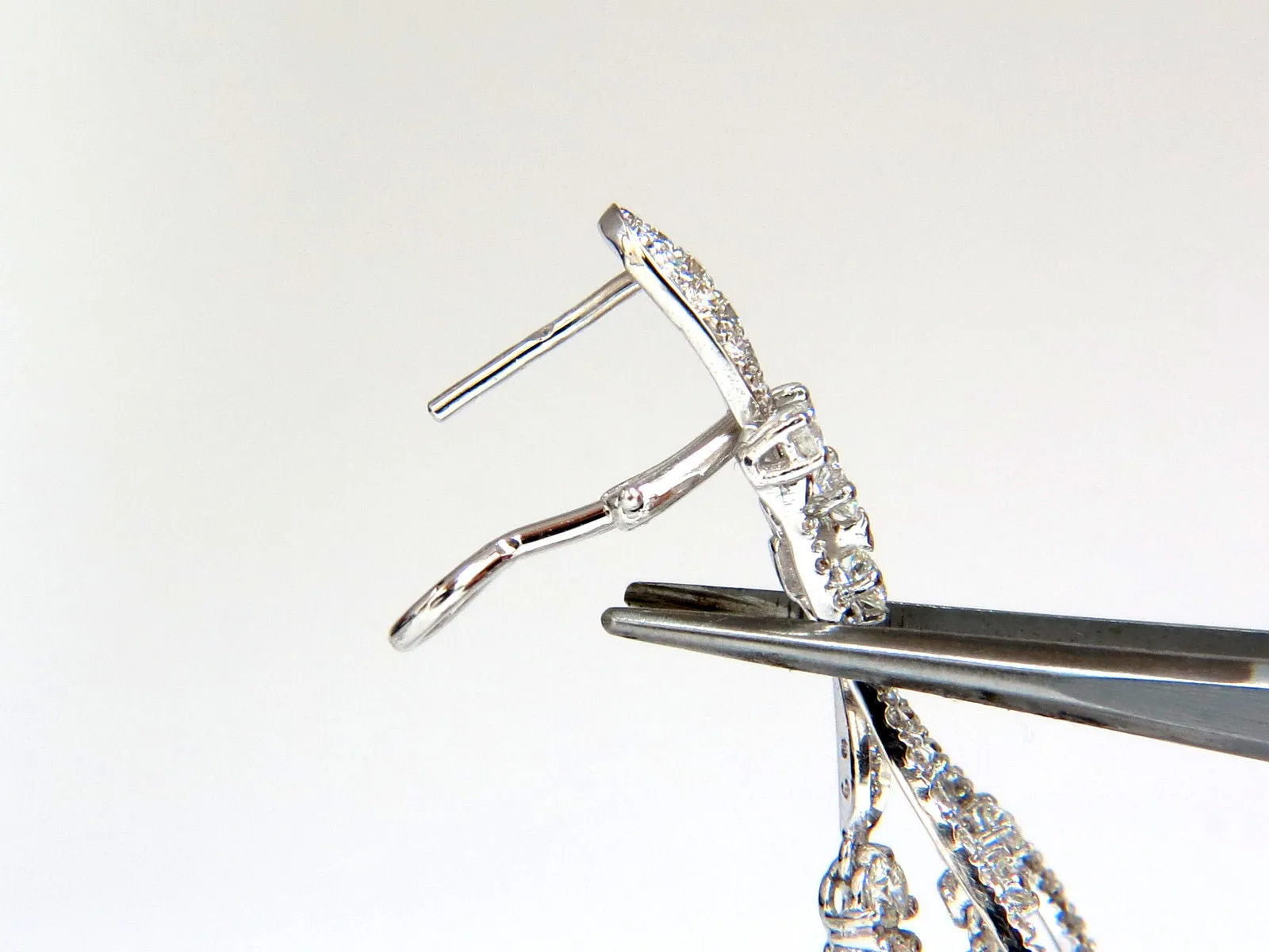 6.00ct natural diamonds modern dangle wishbone petal chandelier earrings 18kt