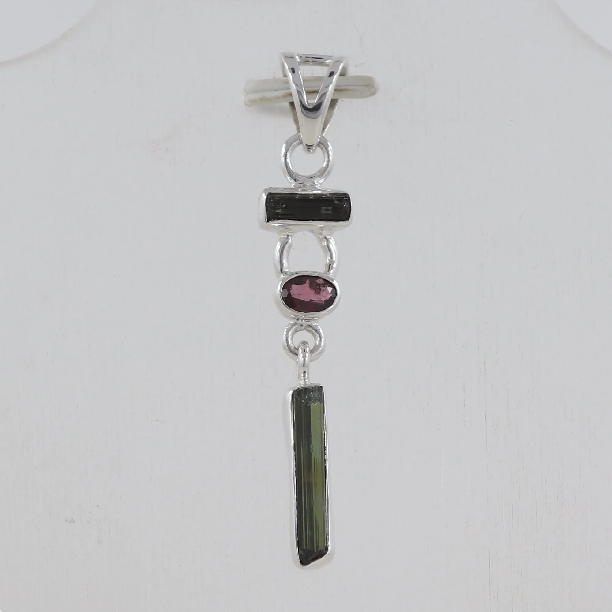 925 Starling Silver Tourmaline Pendants