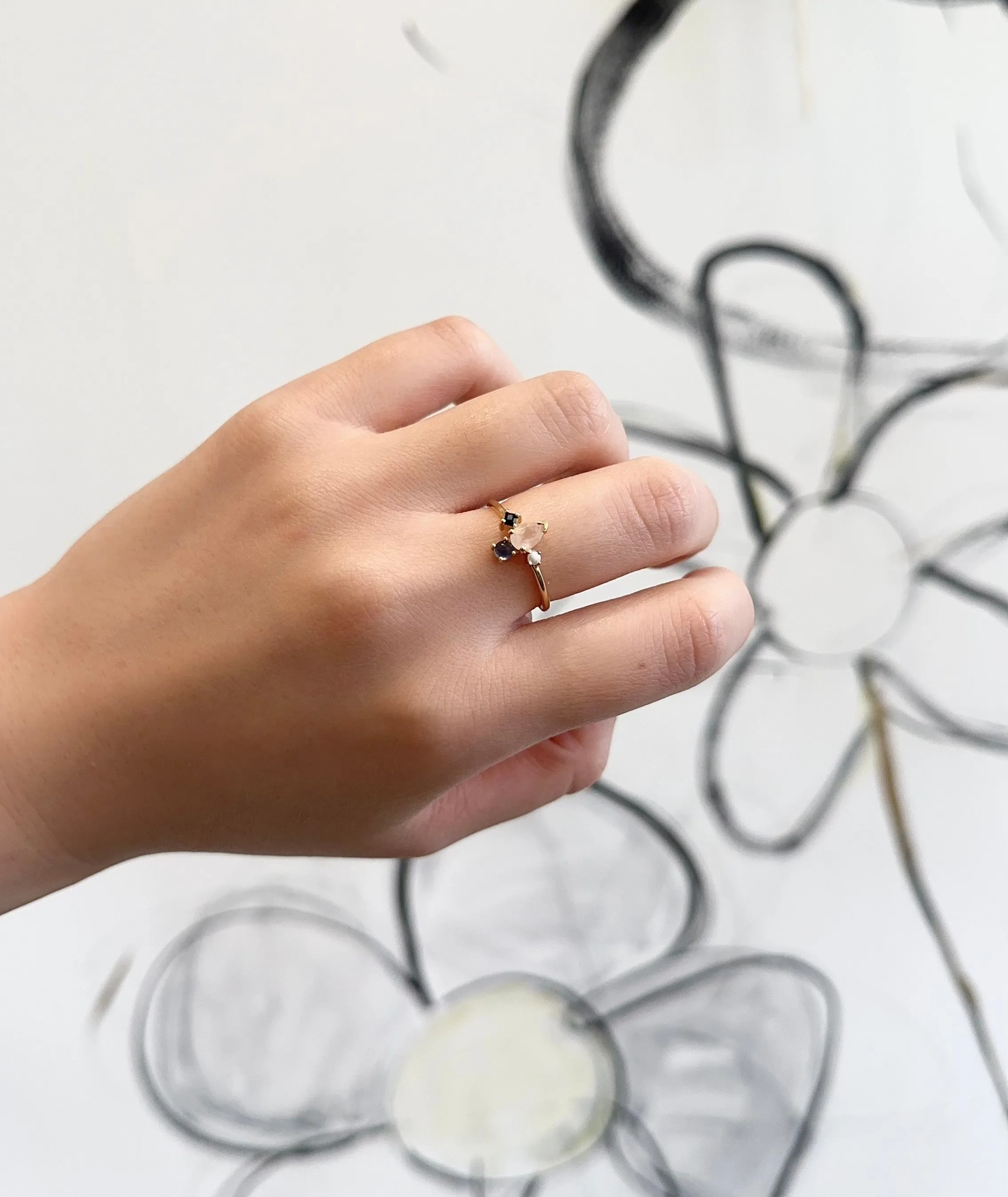Amare Wear Rose Quartz Multi-Stone Paradise Ring