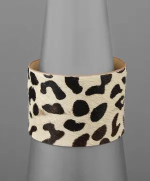 Animal Print Hair on Hide Cuffs