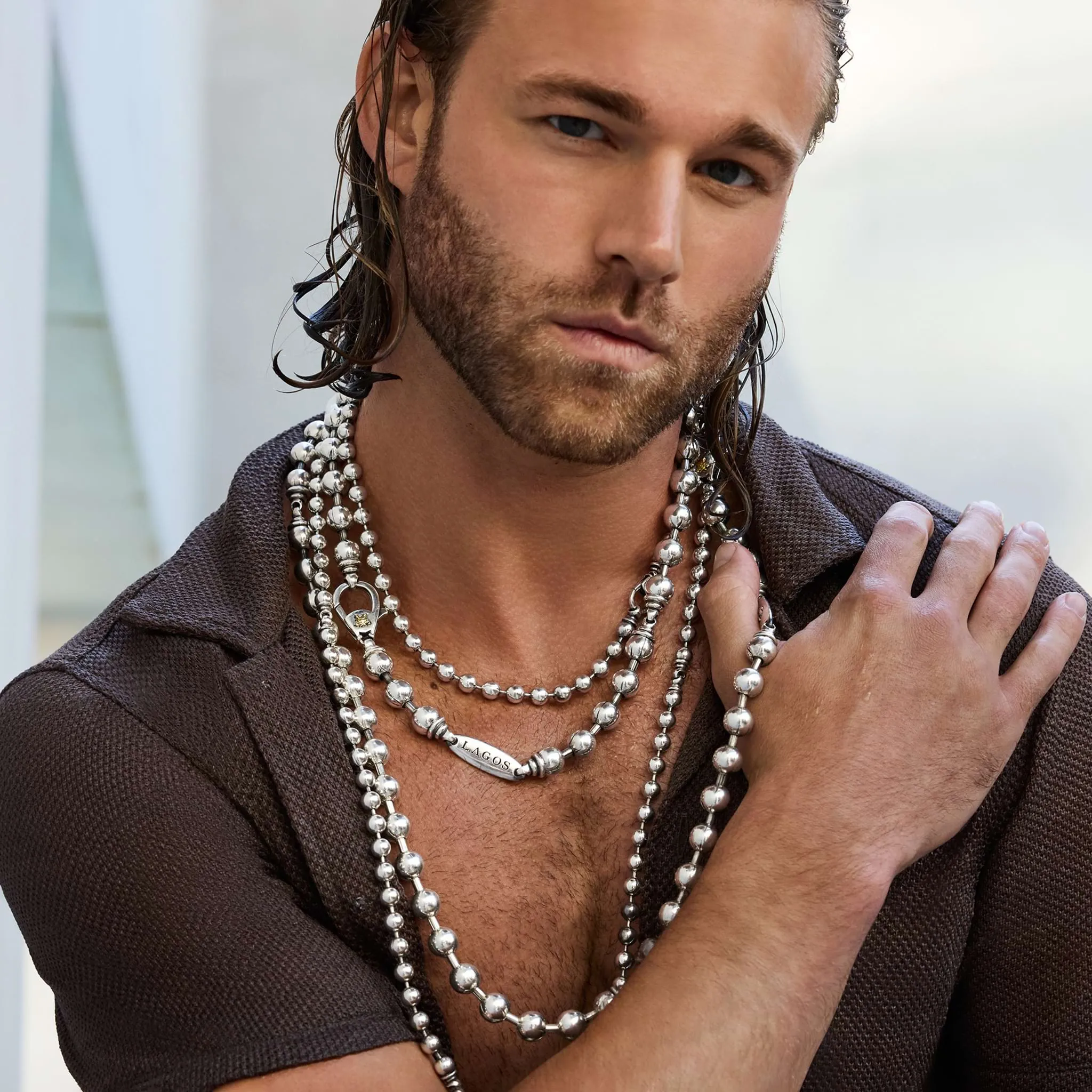 Anthem Caviar Beaded Chain Necklace | 8mm