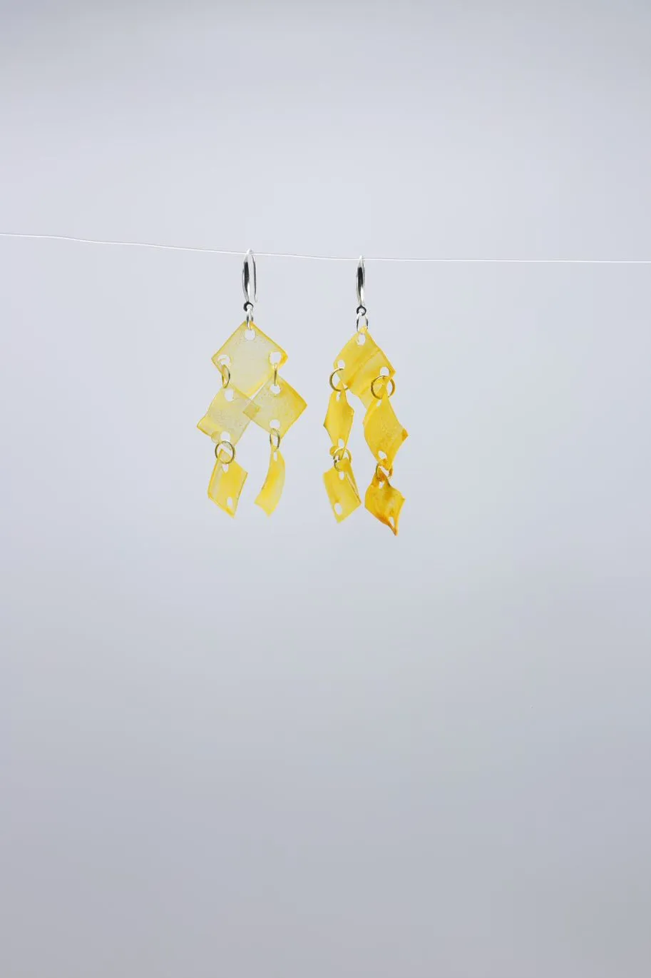 Aqua Chandelier earring- Hand painted