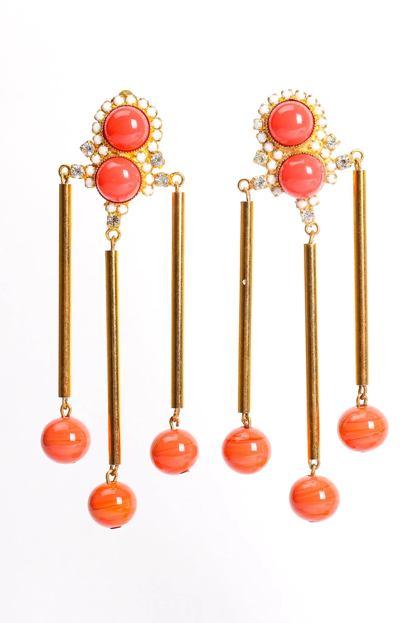 Bead Tube Chandelier Earrings