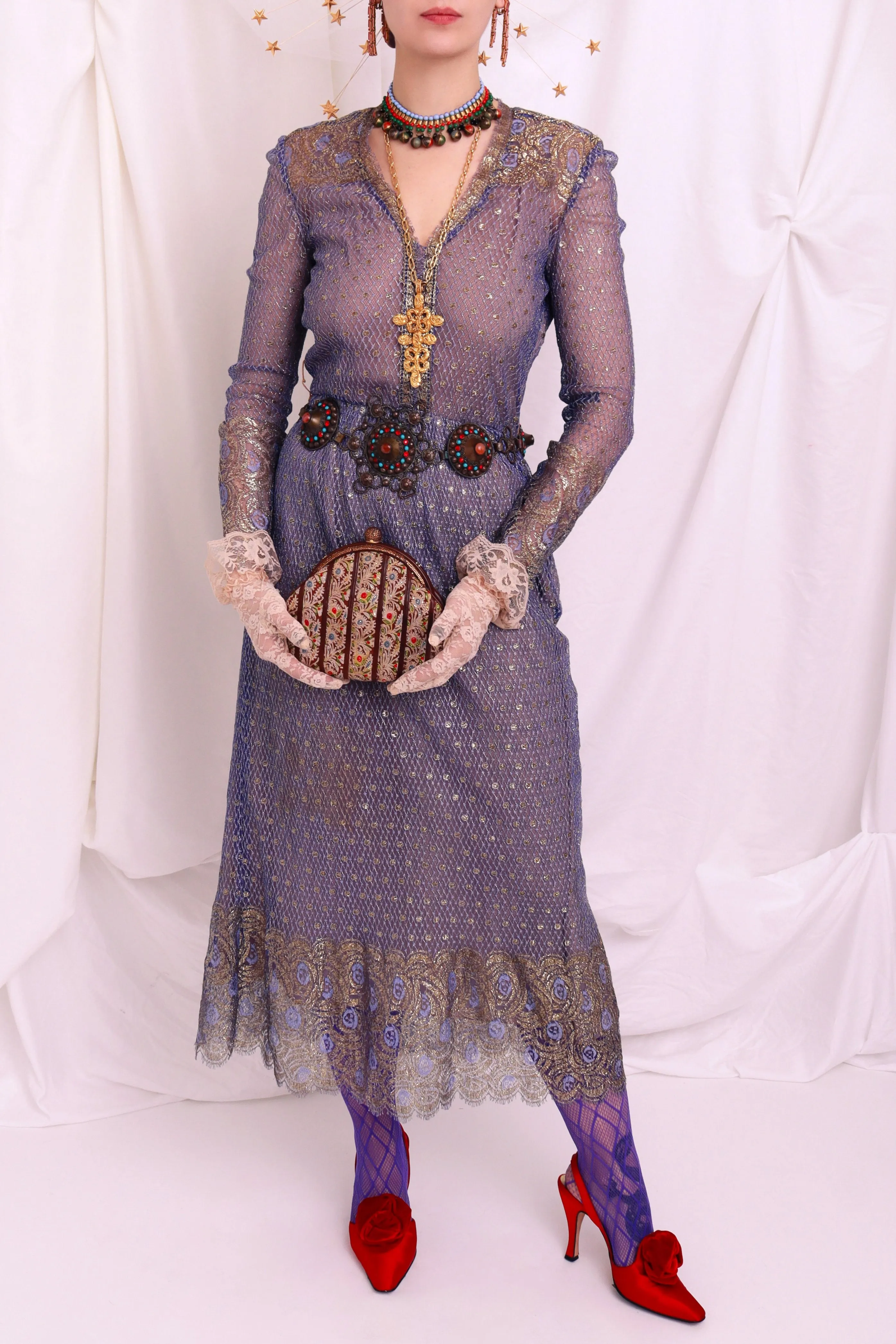 Beaded Dome Metal Belt