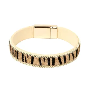Beige Zebra & 18K Gold-Plated Bracelet