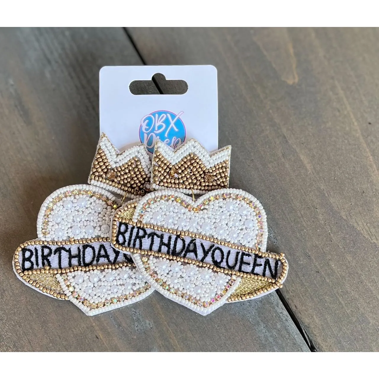 Birthday Queen Pearl & Seed Bead Drop Earrings