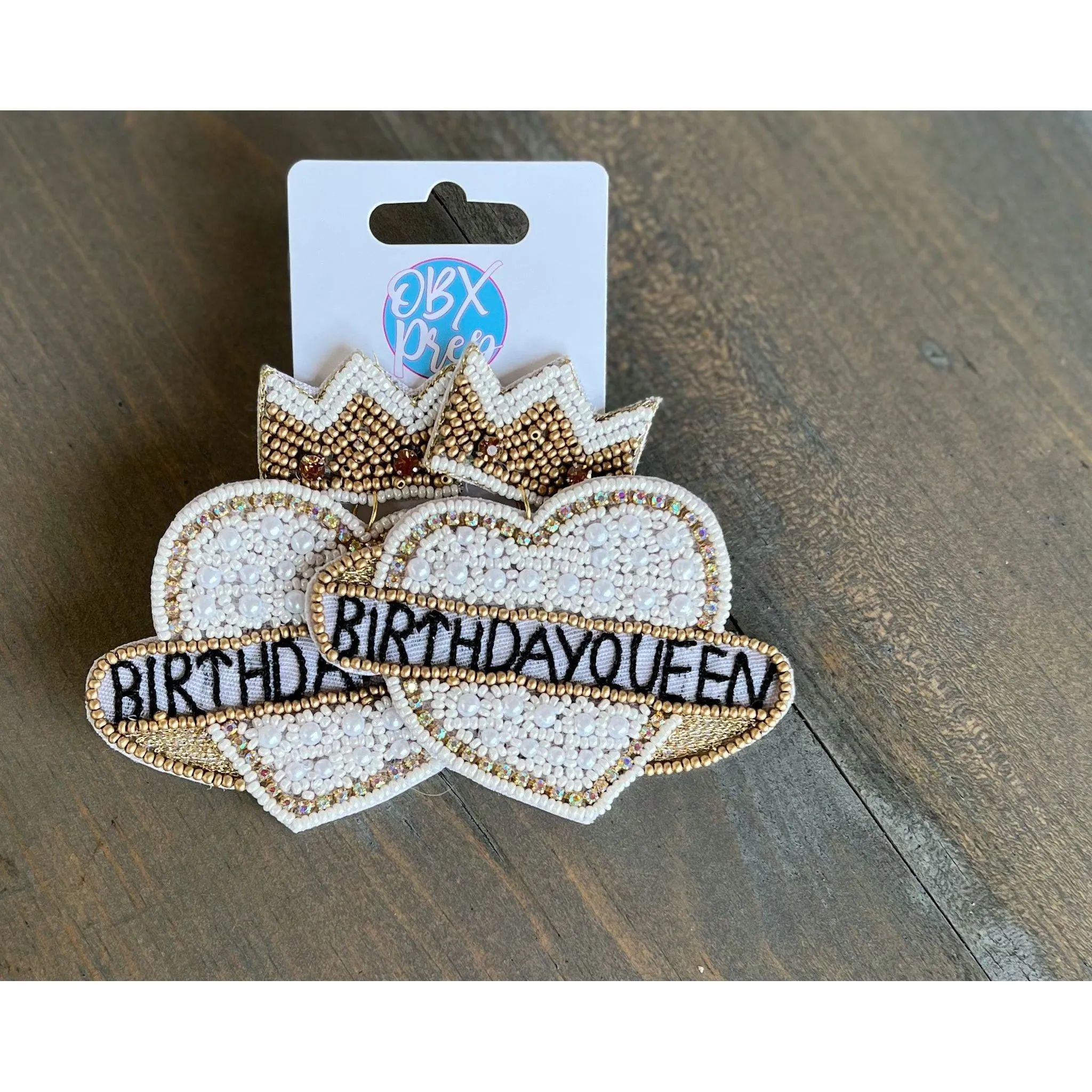 Birthday Queen Pearl & Seed Bead Drop Earrings