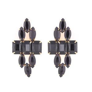 BLACK STATEMENTE EARRINGS  #SQA196E413 (GH2)