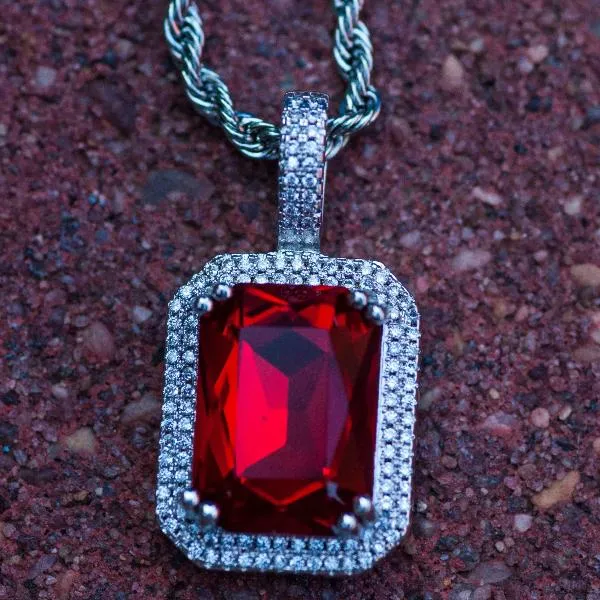Blood Red Pendant Necklace