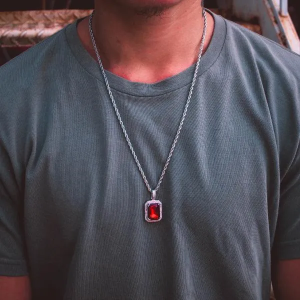 Blood Red Pendant Necklace