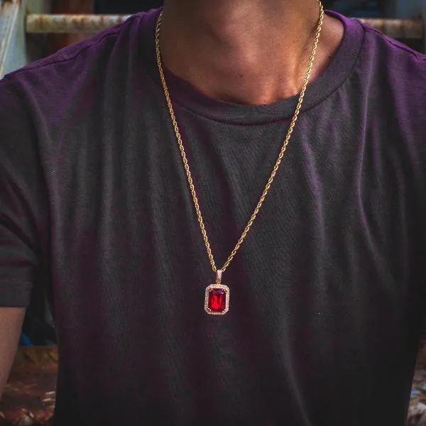 Blood Red Pendant Necklace