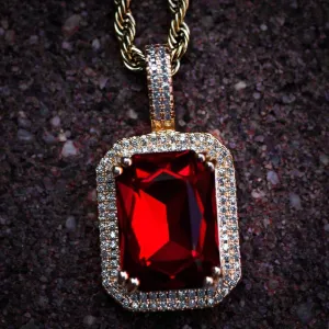 Blood Red Pendant Necklace