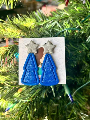 Blue Glitter Christmas Trees