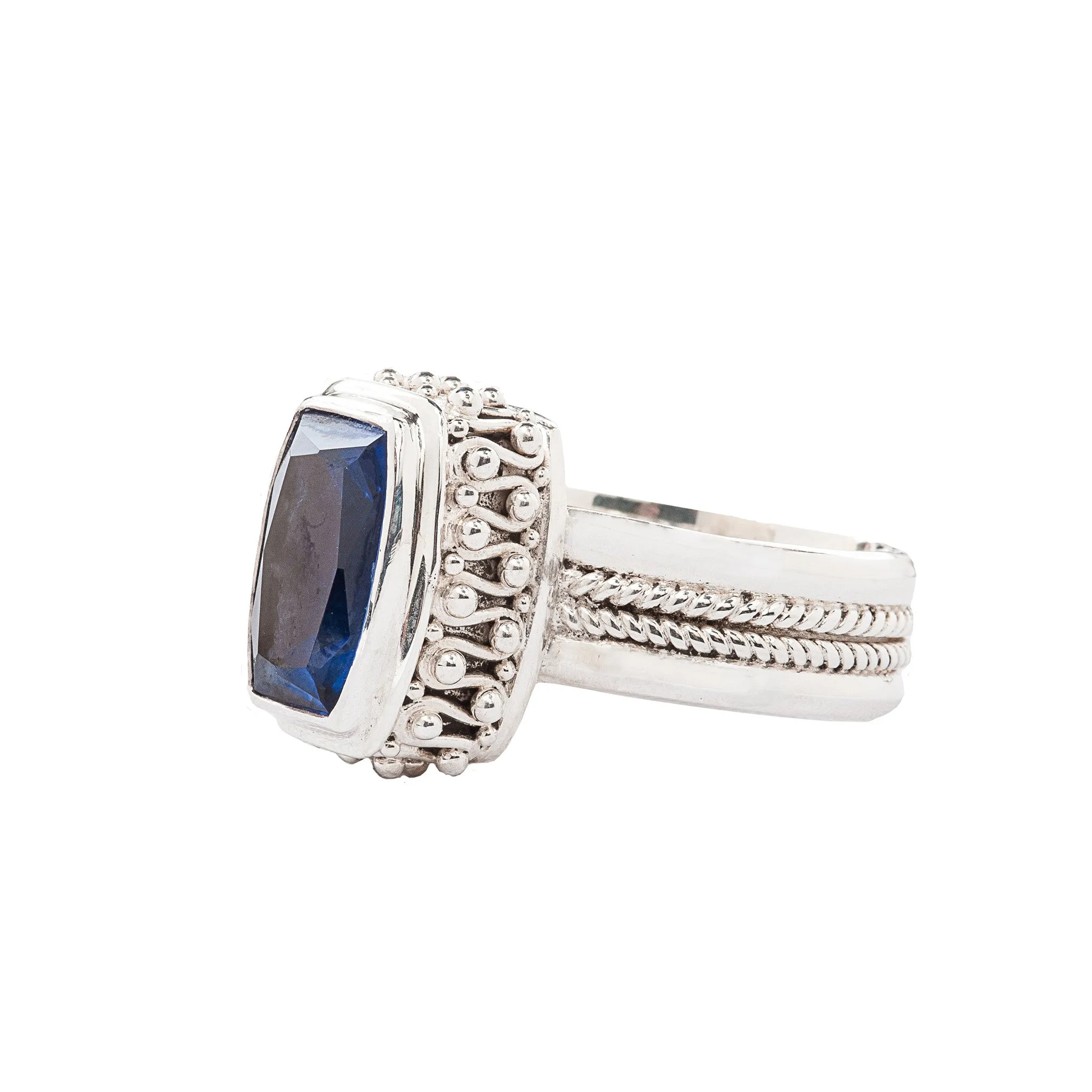 Blue Quartz Handcrafted Sterling Silver Ring