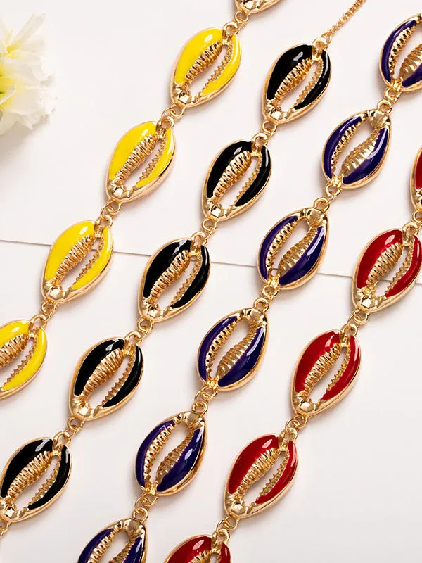 Bohemian Alloy Dripping Color Shell Necklace