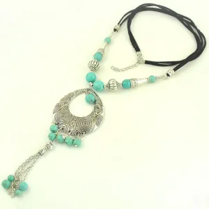 Bohemian Drop Pendant Tassel Necklace