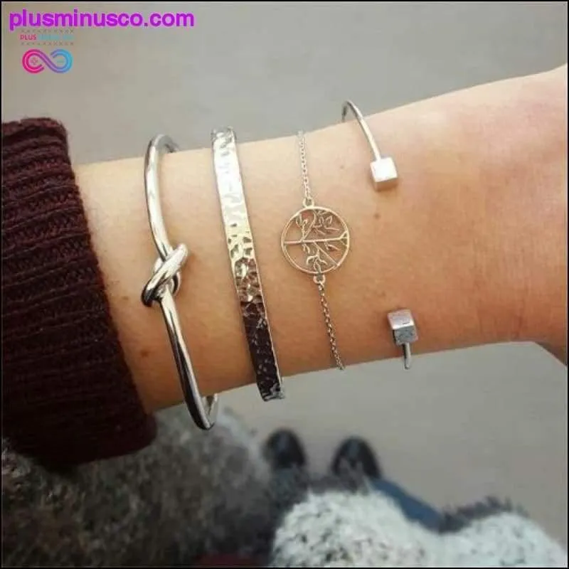 Bohemian Shell Map Turtle Bracelet Set, Retro Geometric