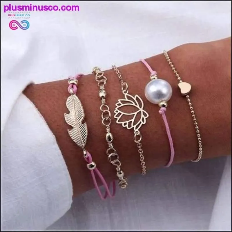 Bohemian Shell Map Turtle Bracelet Set, Retro Geometric