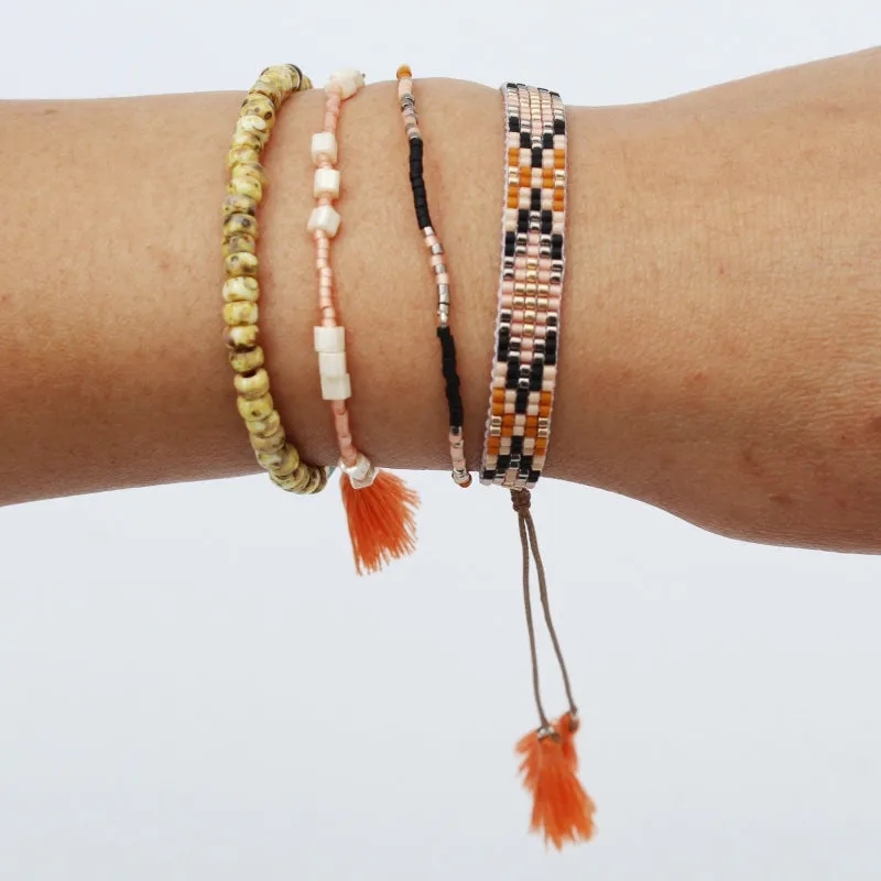 Boho Bracelet – Set of 4 BLACK BLUSH