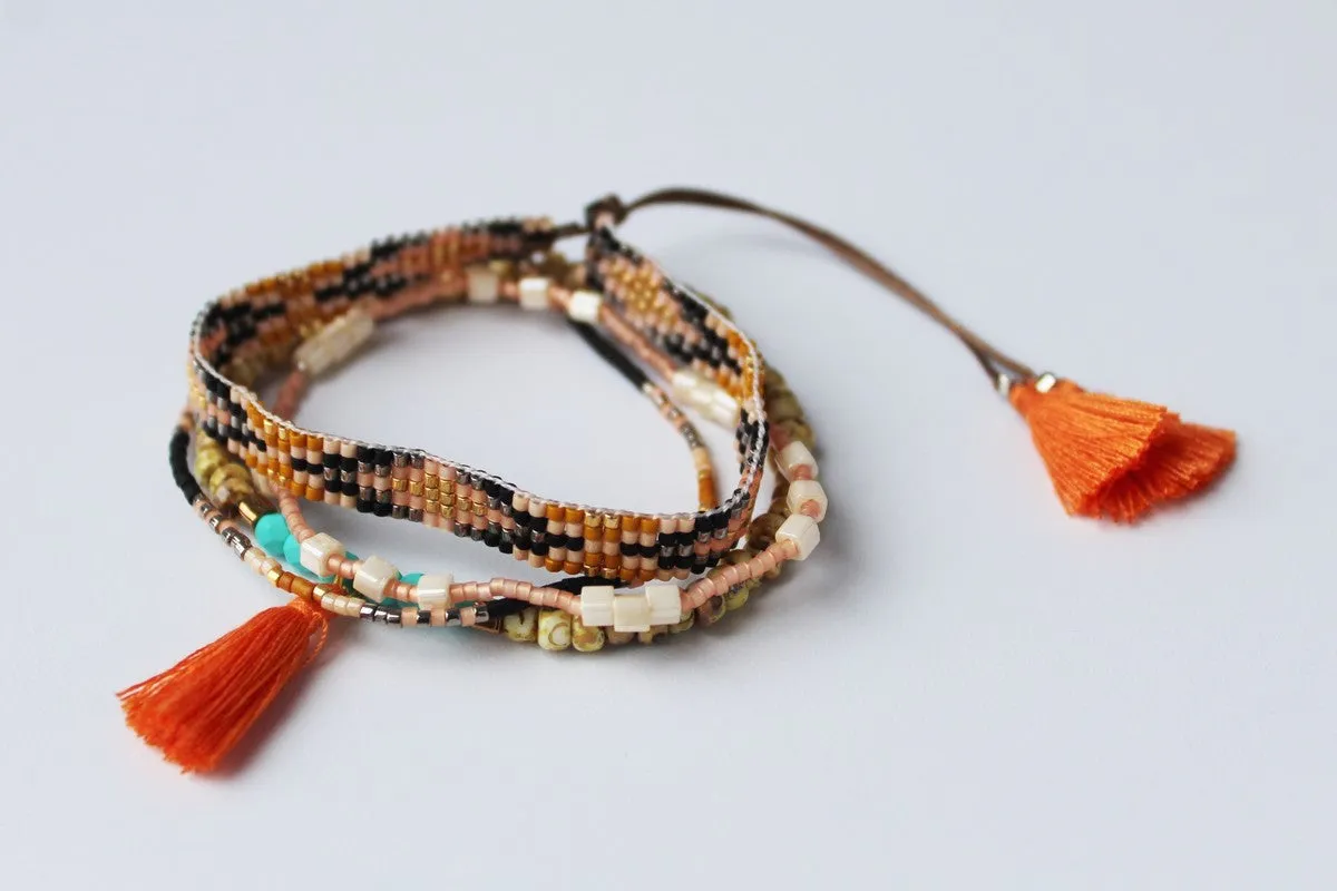 Boho Bracelet – Set of 4 BLACK BLUSH
