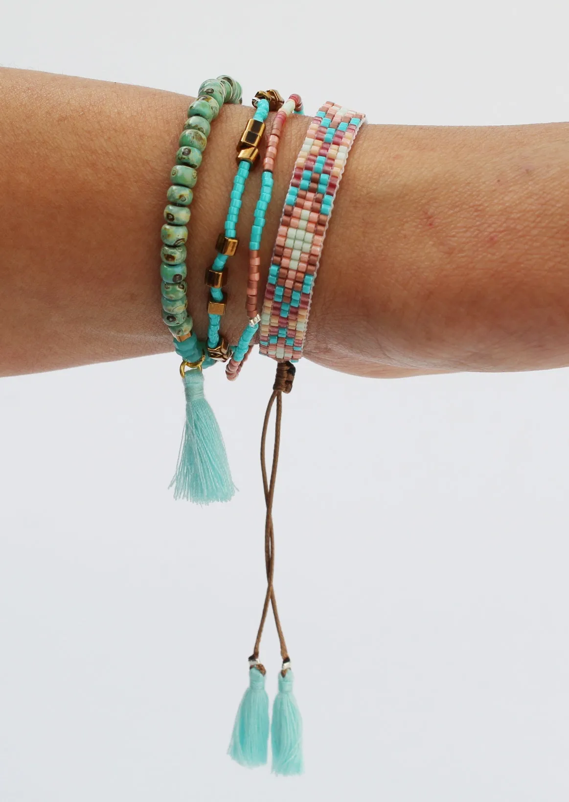 Boho Bracelet – Set of 4 TURQUOISE