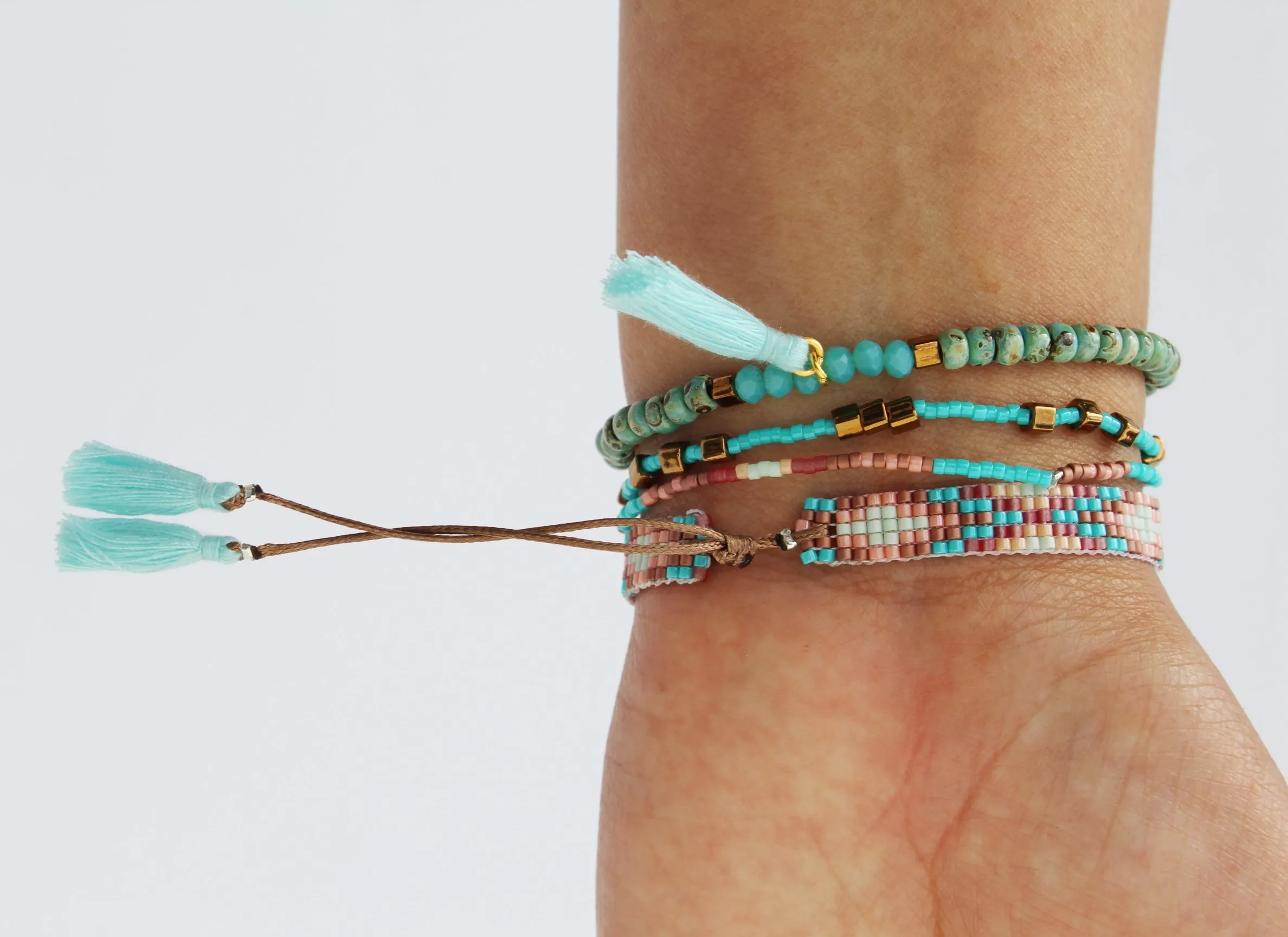 Boho Bracelet – Set of 4 TURQUOISE