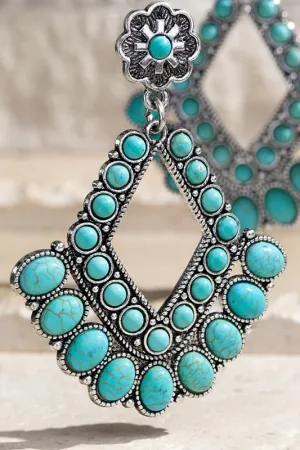 BOHO CHANDELIER NATURAL STONE EARRINGS - 3 COLORS