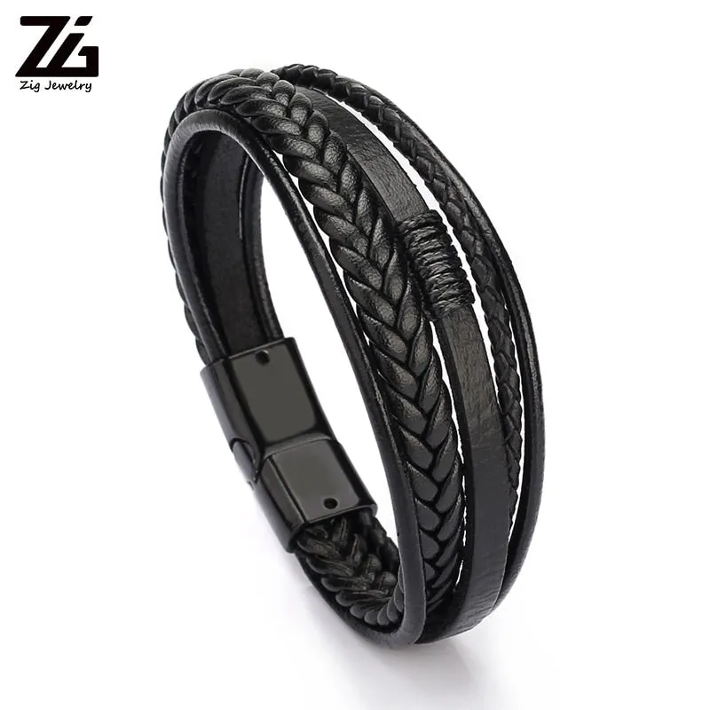 Braided Leather Bracelets Men
