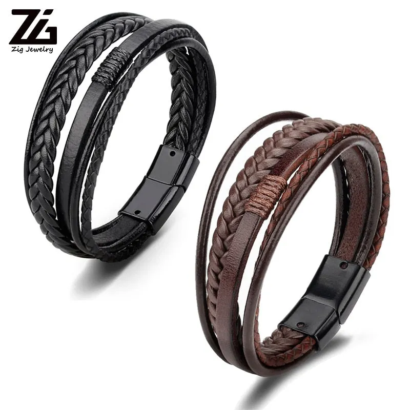 Braided Leather Bracelets Men