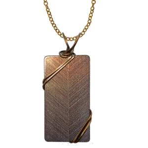 Bronze Blinds Necklace, 1.5" pendant with bronze finish wiring, Item# 4740X