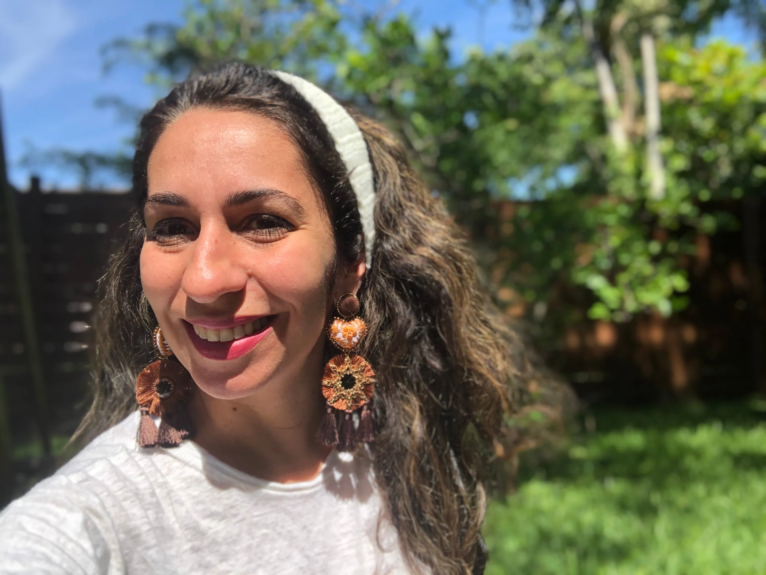 Brown and Gold Statement Earrings