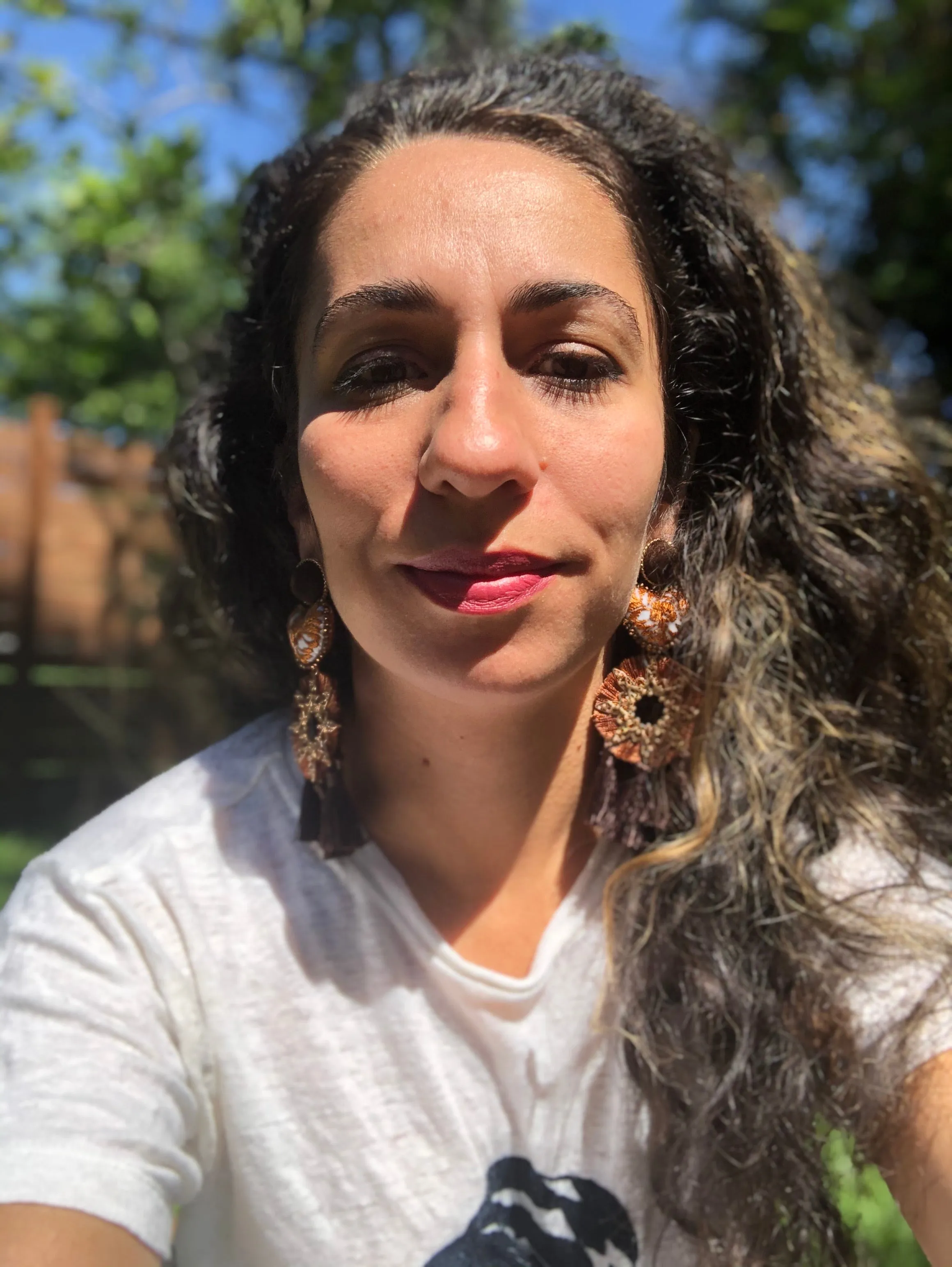 Brown and Gold Statement Earrings
