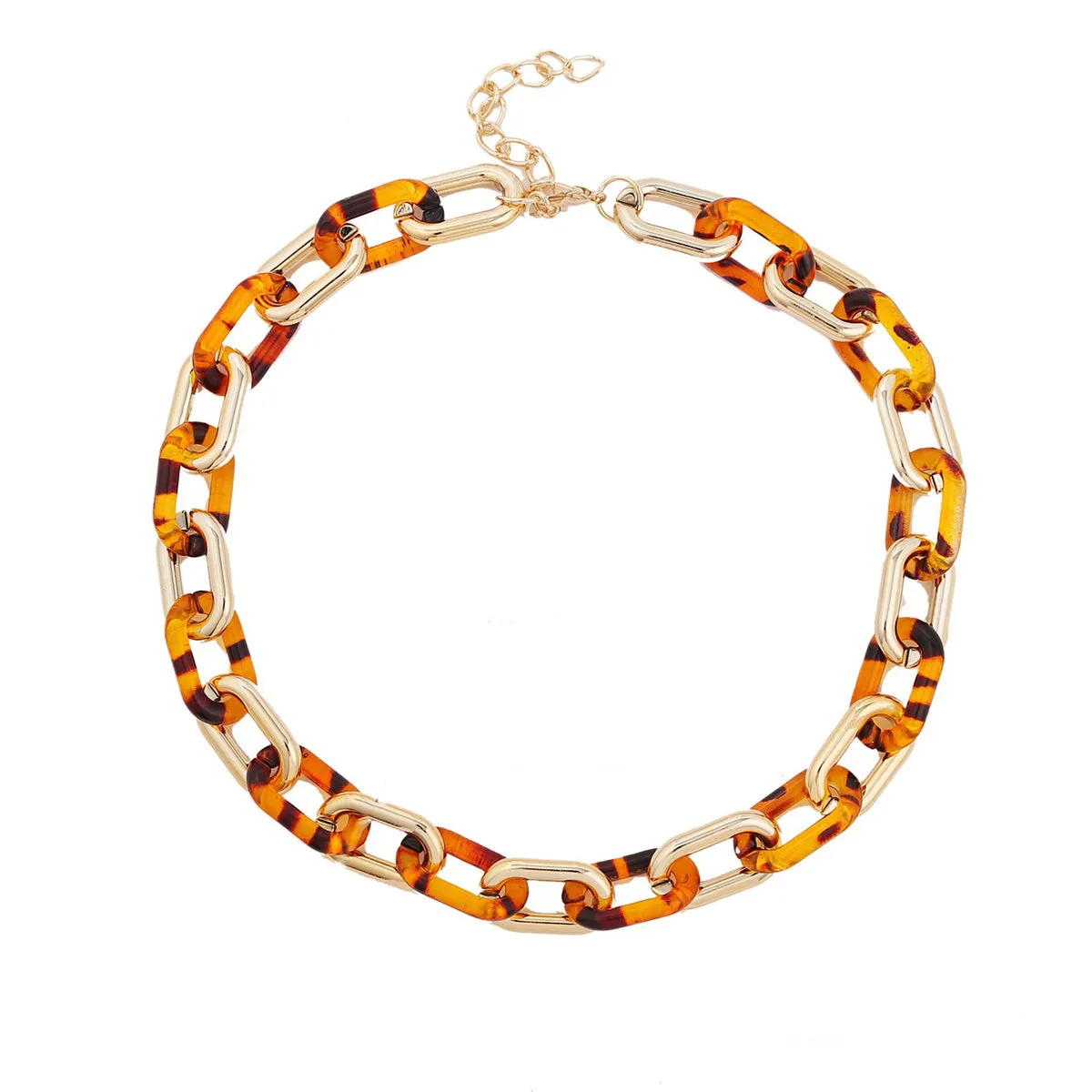 Brown Resin & 18K Gold-Plated Cable Chain Choker Necklace