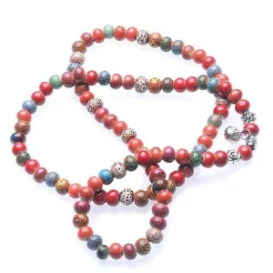 Buddhist Mala Prayer 108 Bead Meditation  Necklace