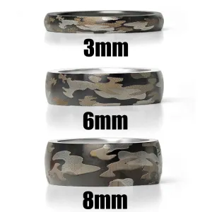 Camouflage Stainless Steel Blank Ring: 5 / 6mm