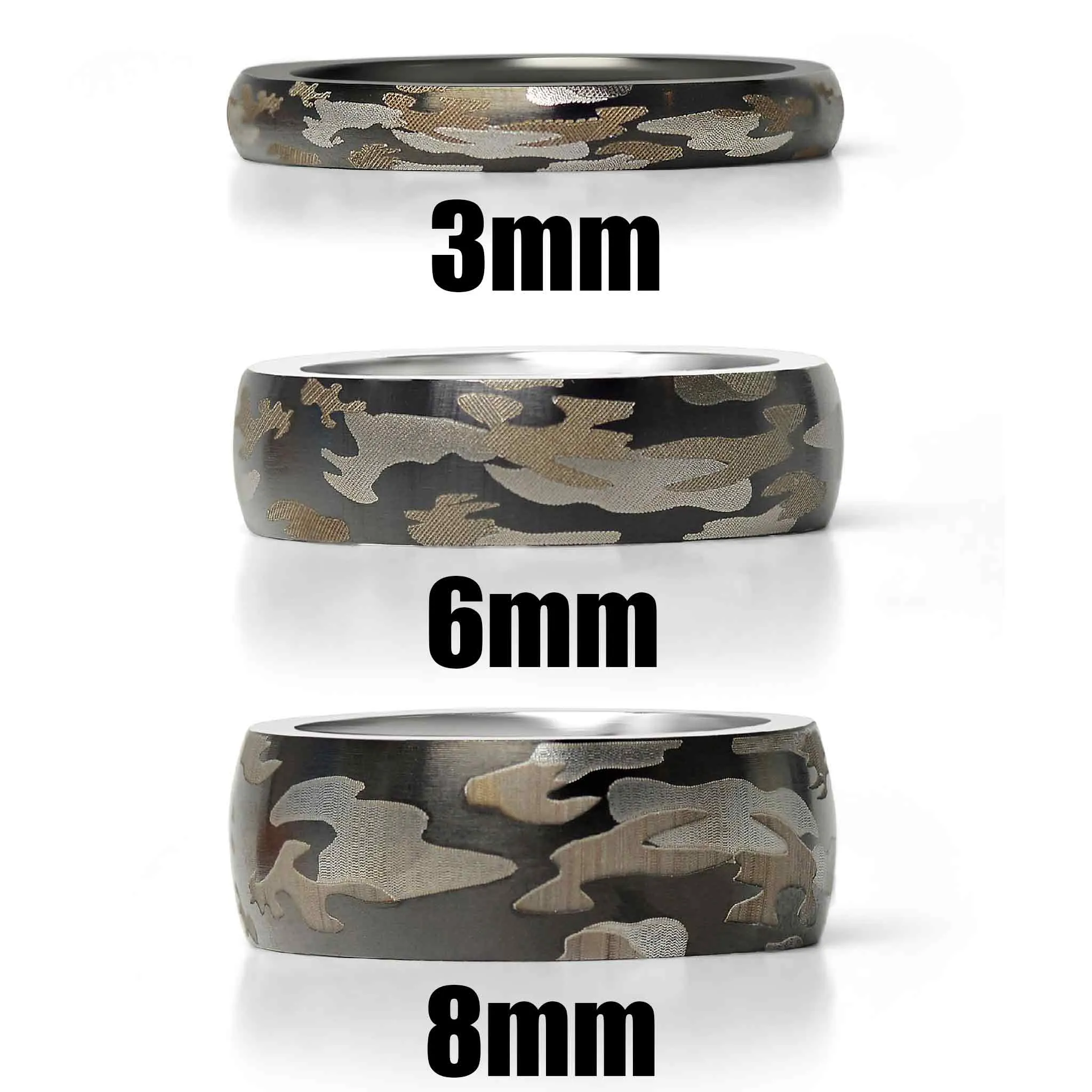 Camouflage Stainless Steel Blank Ring: 5 / 6mm