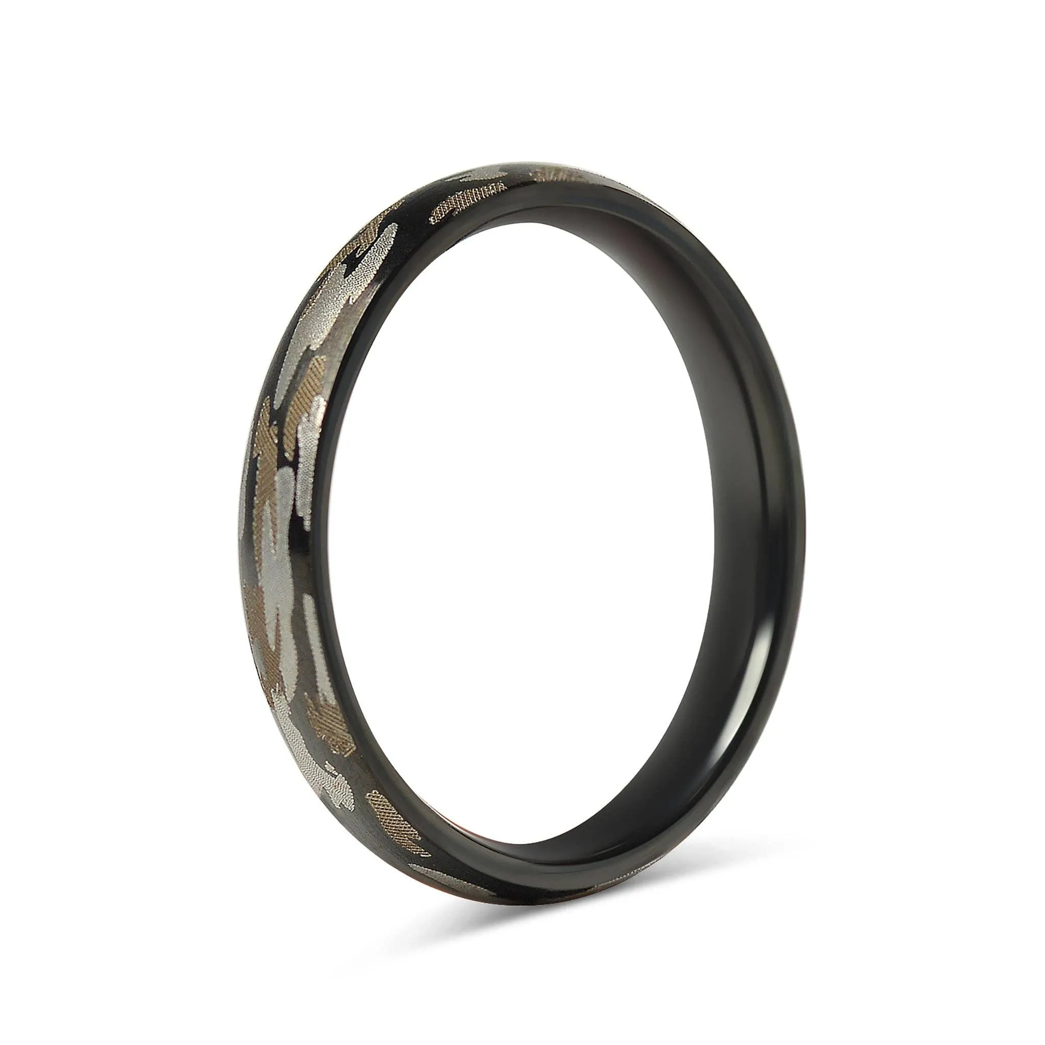 Camouflage Stainless Steel Blank Ring: 5 / 6mm